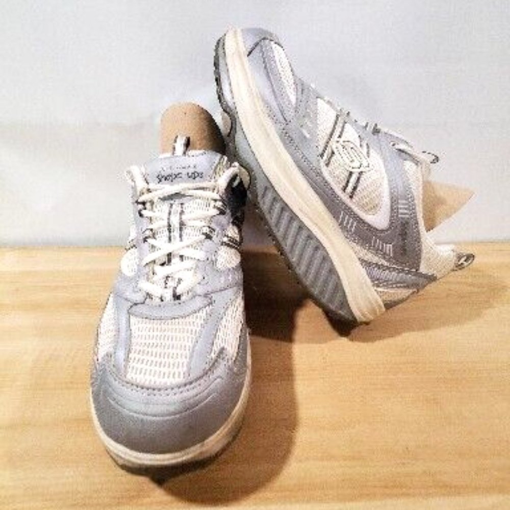 Skechers Shape Ups 11814 Gray Casual Walking Toning Shoes Sneakers Womens